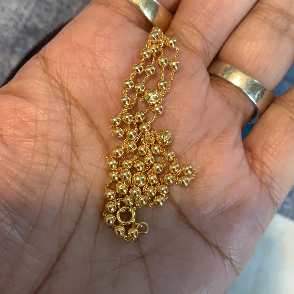 19k Solid Beaded Necklace - image 3